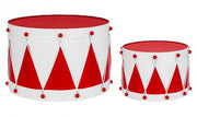 Set2 Tamburo Deryck Blanco-Rojo 50x30x40 cm