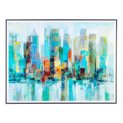 Quadro skyline city con cornisa cm 120x90