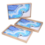 Bandeja rectangular madera azul claro 1-3 cm45x30h4