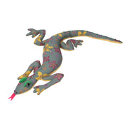 Marioneta de tela lagarto con flores verdes cm45x22h5