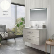 Mueble de baño suspendido Bracciano roble blanco 81,5x46,5x53 H