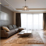 Lámpara de suspensión en metal Negro y Cuerda 25x h55 cm