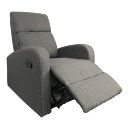 Silla reclinable manual en tela gris 77 x 93 x 106 H