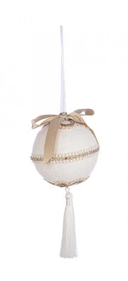 Lámpara colgante Sfera Witney Bianco-Oro C-Nappa D80 8x