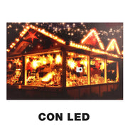 Panel LED multicolor rectangular de madera cm60x40h1,8