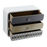 Cajonera rectangular de madera artemide 3 cajones cm30x12h27