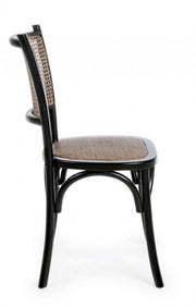 Silla de madera negra estilo vintage