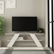 Mueble TV abierto 2 estantes vintage blanco 120x33,5x40 h cm