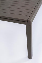 Mueble jardín mesa extensible aluminio marrón Hide 200-300 x 100 cms