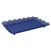 Bandeja rectangular de metal azul cm39x22