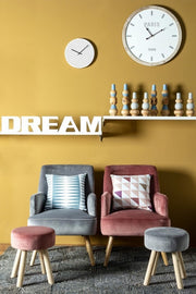 Sillón de salón vintage en terciopelo gris ADELINE 60x67x h79 cm