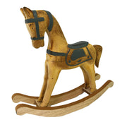 Caballo balancín de madera verde azulado cm26,5x6,5h22