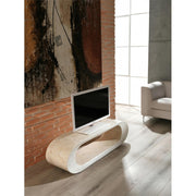 Mesa de centro moderna piedra beige soporte TV cm 130 x 35 xh 35