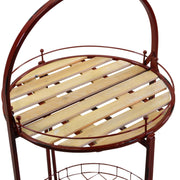 Mesa plegable redonda de metal rojo con ruedas cmø49h67 - 98