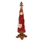 Árbol de resina con flores rojas cm13x13h47,5