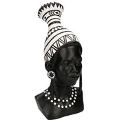 Busto de mujer africana estatua de resina cm23x16h39