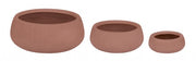 Set3 P.Vaso Acanalado Bomba Terracota Bajo
