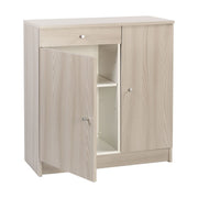 Armario de múltiples puertas bajas Dos puertas Un cajón Olmo ligero 77x34x H80 cm