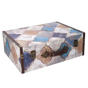 Maleta rectangular ecopiel azul marroquí 1-3 cm40x14h30