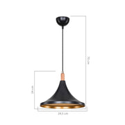 Lámpara colgante Kano oro negro ASZ1564