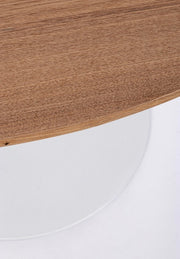Mesa de madera y aluminio estilo natural Ø100a - 75h