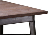 Mesa industrial de hierro Bristol con tapa de madera cm160x80xh76