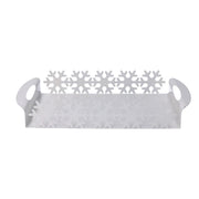Bandeja rectangular de metal blanco copo de nieve cm41x20h6,5
