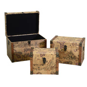 Baúl rectangular ecopiel marrón 1-3cm60x40h42
