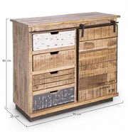 Aparador 1 puerta 4 cajones Tudor cm 90 x 35 x 85 h