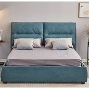 Cama Matrimonial con Almacenamiento Safira Tela Azul L 173 x P 214,5 x A 112 cm