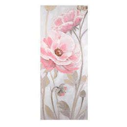 Cuadro estampado flores rosas rectangular cm55x135x3