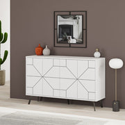 Mueble bajo 4 puertas Dune color blanco 123 x 35 x 77,4 cm