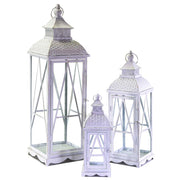 Farol madera metal blanco cuadrado 1-3 cm22,5x22,5h75,5