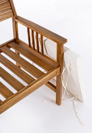 Juego de salón en madera de acacia noemí con cojines