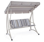 Mecedora tres plazas en acero Ivory GRELY 190x120x h185 cm