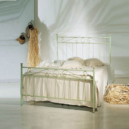 Cama de hierro tres cuartos con pie de cama Verde TEVERE 126x208x h117 cm