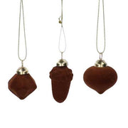 Pack esferas de cristal de 8 formas variadas terciopelo cobre cm17x11h4,5