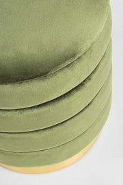 Set2 Pouf Container Darina Olive en terciopelo