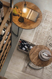 Juego de 3 mesas de centro de acero y madera Narvik