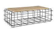 Mesita Trellis rectangular de madera y metal