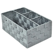 Cajón de poliéster gris con 4 compartimentos cm26x17h10