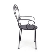 Silla de jardín con reposabrazos en acero antracita ETIENNE 49x49x h89 cm