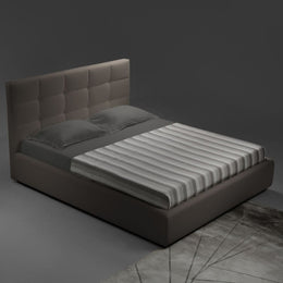 Cama individual con contenedor Napoli gris claro