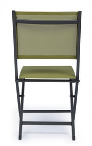 Silla de exterior en aluminio Antracita Verde ELIN 47x57x h88 cm