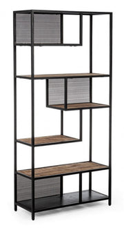 Librería de metal de estilo industrial con 6 estantes cm 84x35x188h