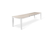 Mesa extensible hormigón blanco-metal blanco 90 cm x 156- 316 cm H. 76 cm