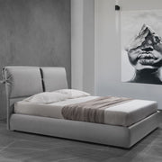 Cama contenedor doble en tejido gris Fiocco