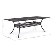 Mesa de exterior Ivrea rectangular antracita 107 x 213 cms