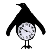 Pingüino reloj de madera con péndulo negro cm38x37x6