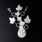 Aplique de hierro shabby uno strass blanco claro 22x h32 cm ivy